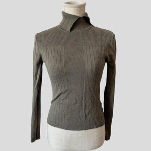 Y2K 00s Dark Academia dollhouse Pullover Fitted Ribbed Sweater Top M